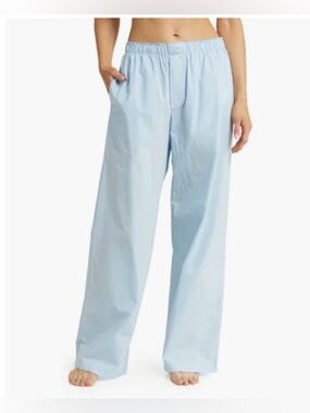 SKIMS Light Blue Wide Leg Lounge Pants XS Elastic Waist Casual Comfy